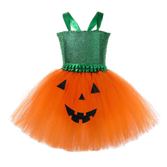 Halloween Pumpkin Kids Girls Cosplay Dress Halloween Carnival Costume