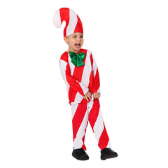 Kids Children Candy Cane Cosplay Costume Outfits Christmas Carnival Suit