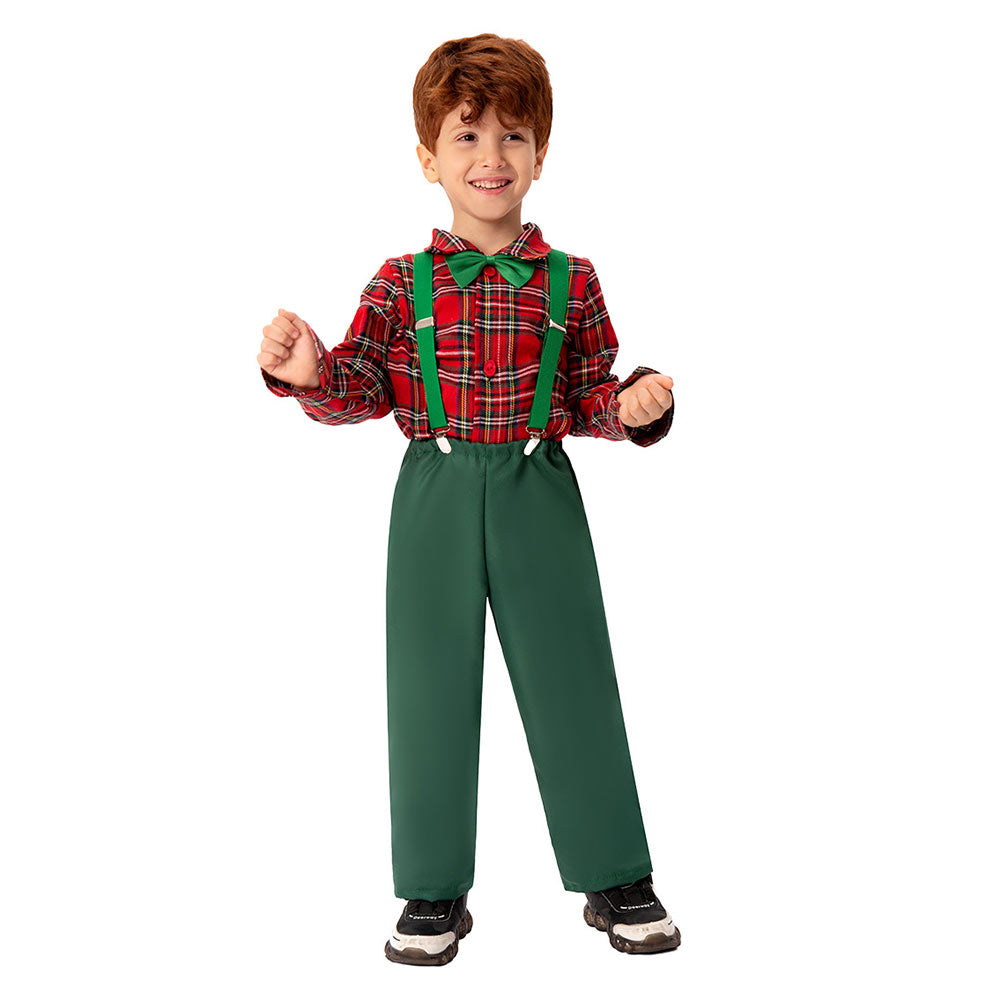 Kids Children Christmas Scotland Cosplay Costume Outfits Christmas Carnival Suit