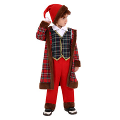 Kids Children Christmas Scotland Costume Santa Clau Cosplay Costume Outfits Christmas Carnival Suit