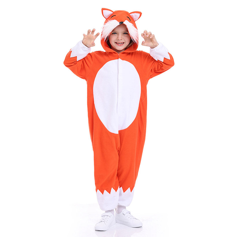 Kids Children Fox Cute Cartoon Pajamas Cosplay Jumpsuit Costume Fancy ...