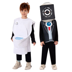 Kids Children Horror Game Skibidi Toilet Peaker Man Cosplay Costume Outfits Halloween Carnival Suit