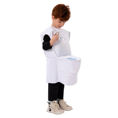 Kids Children Horror Game Toilet man Cosplay Costume Outfits Halloween Carnival Suit
