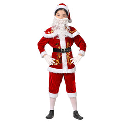 Kids Children Santa Claus Cosplay Costume Outfits Christmas Carnival Suit