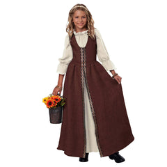 Medieval Retro Palace Kids Girls Princess Dress Stage Performance Cosplay Costume Halloween Carnival Suit