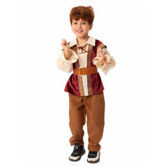 Medieval Retro Vintage Kids Children Party Stage Performance Cosplay Brown Costume Halloween Carnival Suit