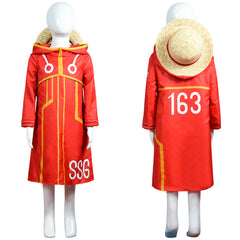 One Piece Egghead Arc Monkey D. Luffy Kids Boys Cosplay Costume Outfits Halloween Carnival Party Suit