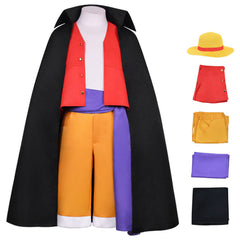 One Piece Luffy Outfits Kids Children Cosplay Costum Halloween Carnival Suit