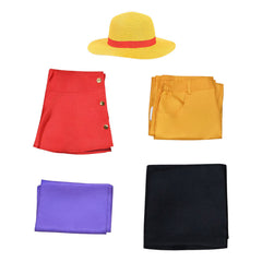 One Piece Luffy Outfits Kids Children Cosplay Costum Halloween Carnival Suit