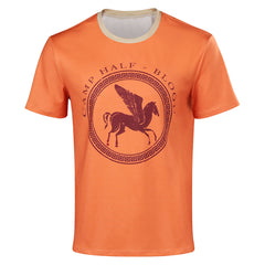 Percy Jackson Adult Cosplay Casual Street Orange Printed T-shirt
