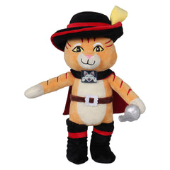Puss In Boot Cat Hero Cloak Cosplay Plush Toys Doll Soft Stuffed Dolls Mascot Birthday Xmas Gift Original Design