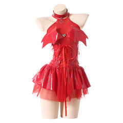 Red Devil Adult Women Cosplay Costume Dress Outift Halloween Carnival Suit