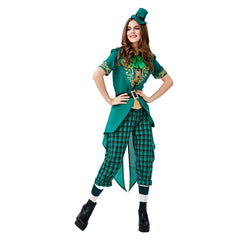 St. Patrick's Day Irish Leprechaun Adult Women Uniform Dress Up Cosplay Costume Outfits Halloween Carnival Party Suit  