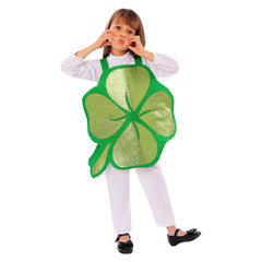St. Patrick's Day Kids Children Girls Ireland Saint Patrick Four Leaves Clover Cosplay Costume Outfits Halloween Carnival Suit