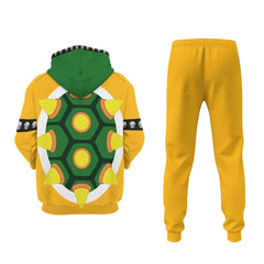 Super Mario Bowser Adult Cosplay Hooded Sweatshirt Joggers Trousers Set 3D Printed Pullover Hoodie Pants Set