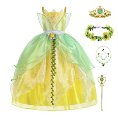 Tiana Girls Kids Children Christmas Outfits Halloween Carnival Party Suit Cosplay Costume