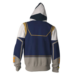 TV Ahsoka Tano Adult Cosplay Blue Printed Hoodie Hooded Sweatshirt Casual Zip Up Hoodie