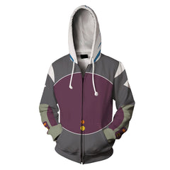 TV Ahsoka Tano Adult Cosplay Grey Printed Hoodie Hooded Sweatshirt Casual Zip Up Hoodie