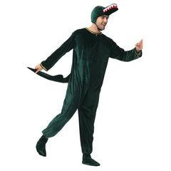 Unisex Crocodile Cosplay Jumpsuit Costume Outfits Halloween Carnival Suit