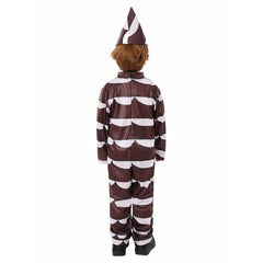 Wonka Kids Children Chocolate Magic Cosplay Costume Cute Brown Jumpsuit Outfits Halloween Carnival Suit