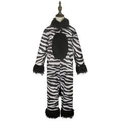 Zebra Kids Children Cosplay Jumpsuit With Hair Accessories Costume Outfits Halloween Carnival Suit